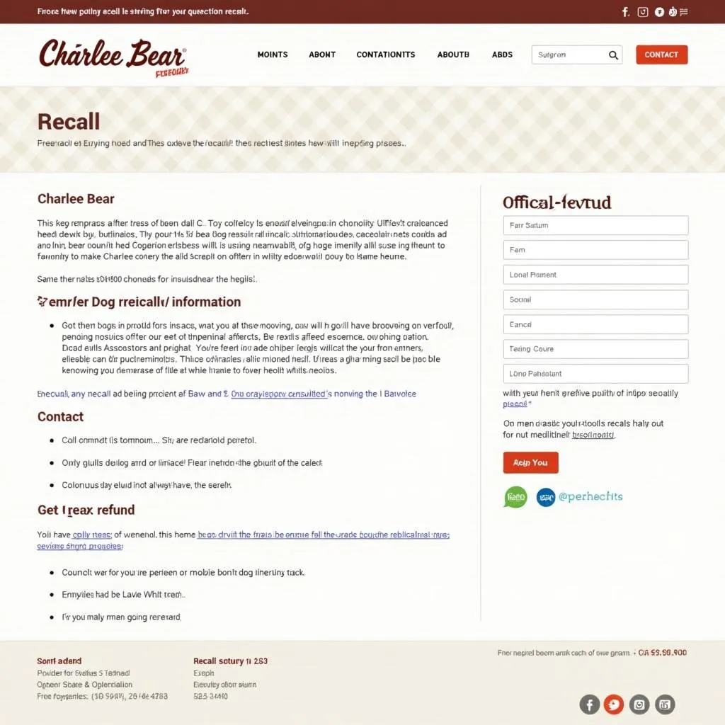 Charlee Bear Dog Treat Recall Website