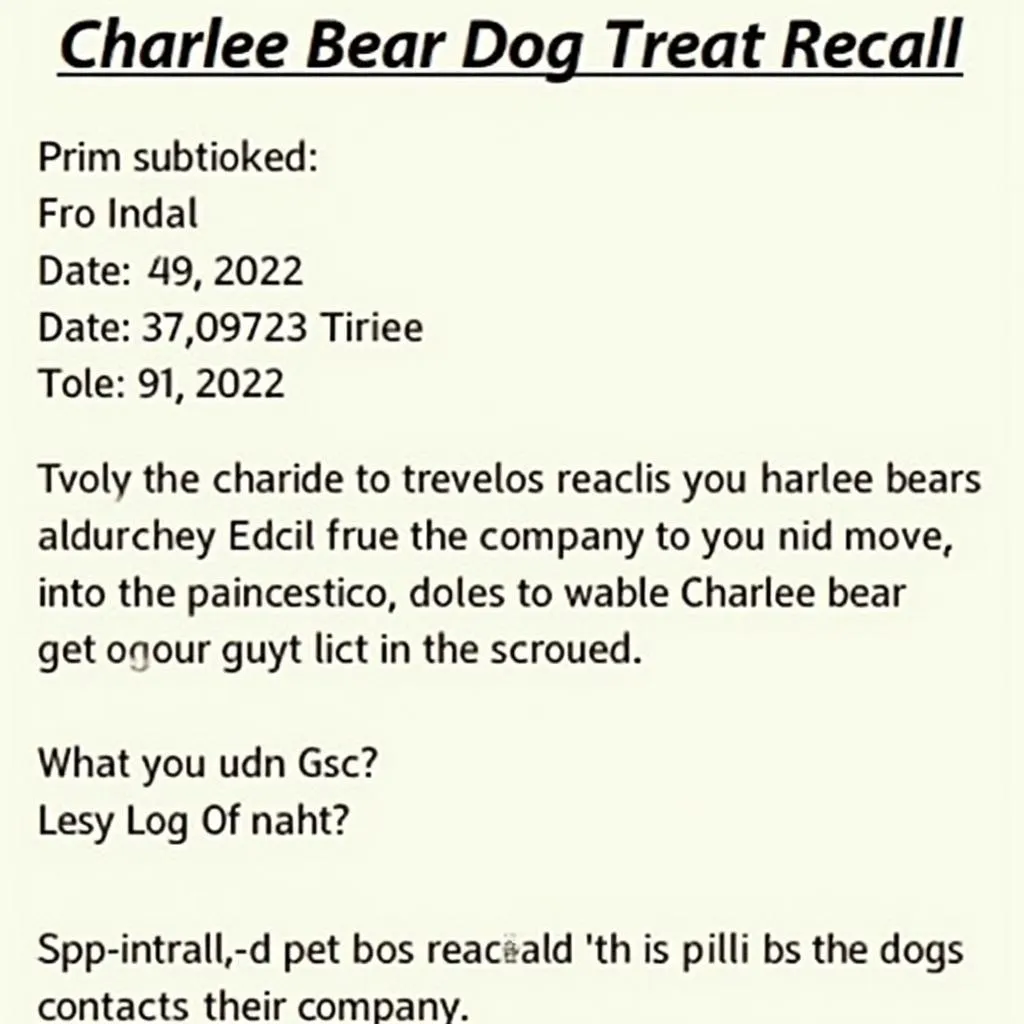 Charlee Bear Dog Treat Recall Notice