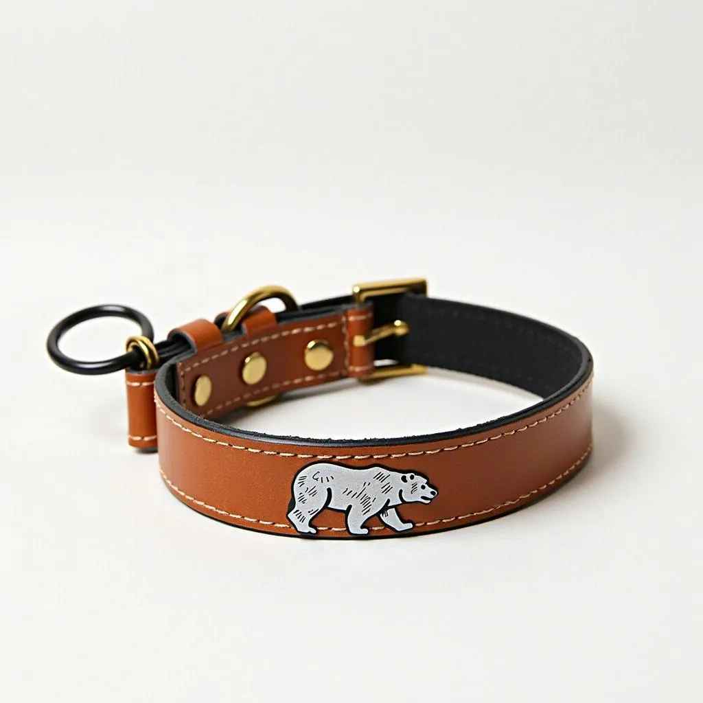 Dog collar with a Chicago bear design