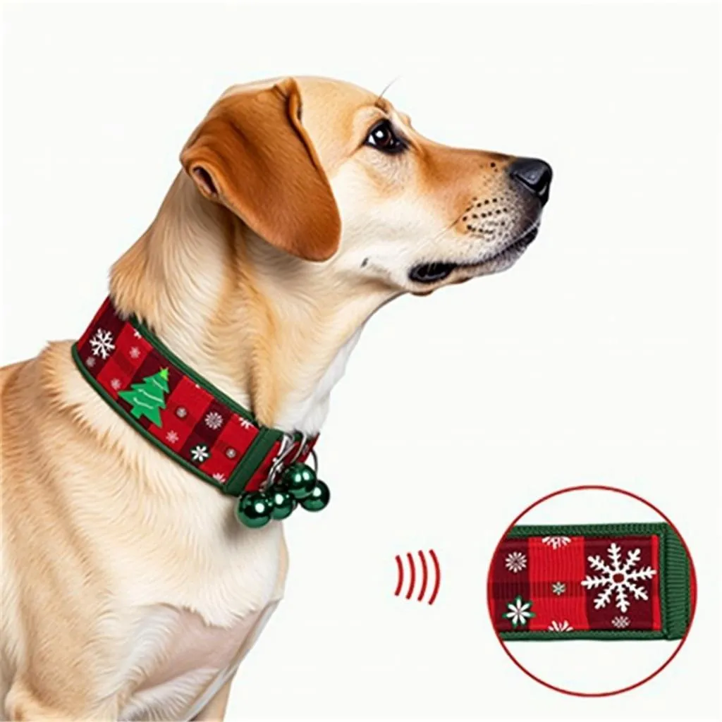 Red & Green Plaid Christmas Dog Collar with Jingle Bells