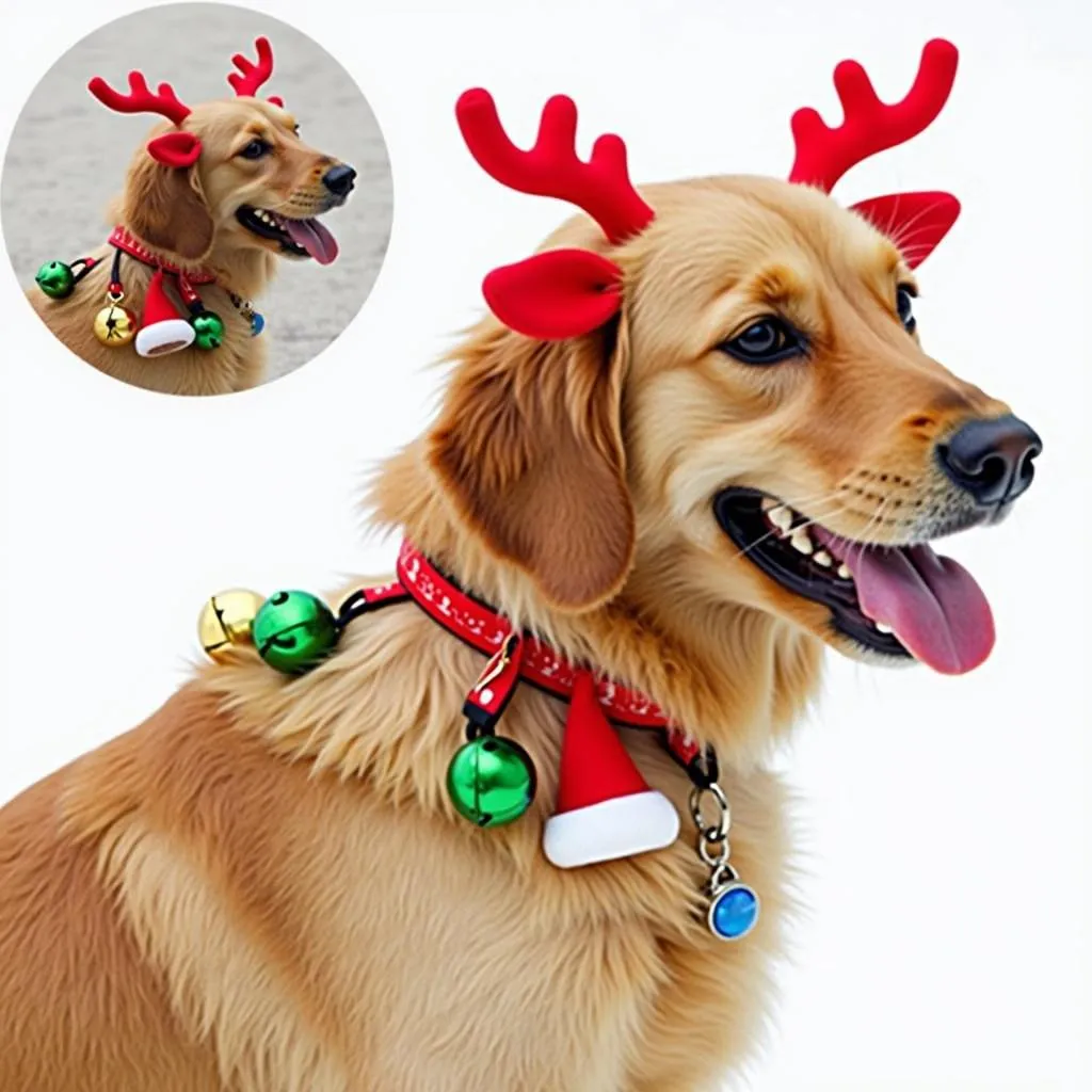 Christmas Dog Collar with Jingle Bells &amp; Festive Accessories