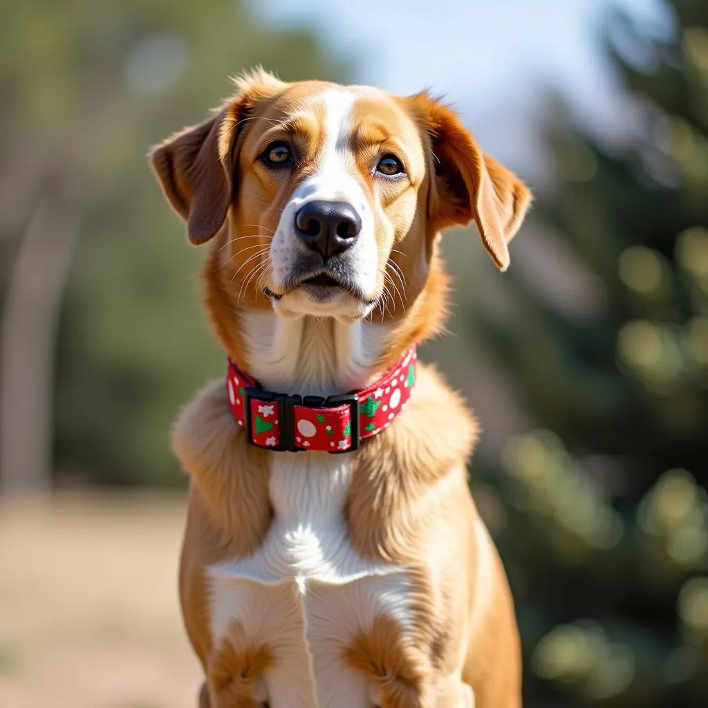 Christmas dog collars in red and green