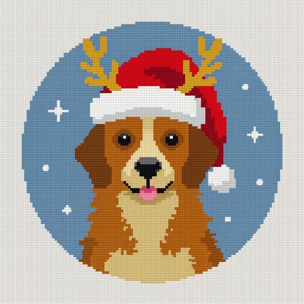 Cute Christmas Dog Cross Stitch Patterns for Beginners & Experienced Stitchers