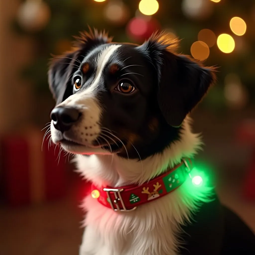 Christmas light up dog collar