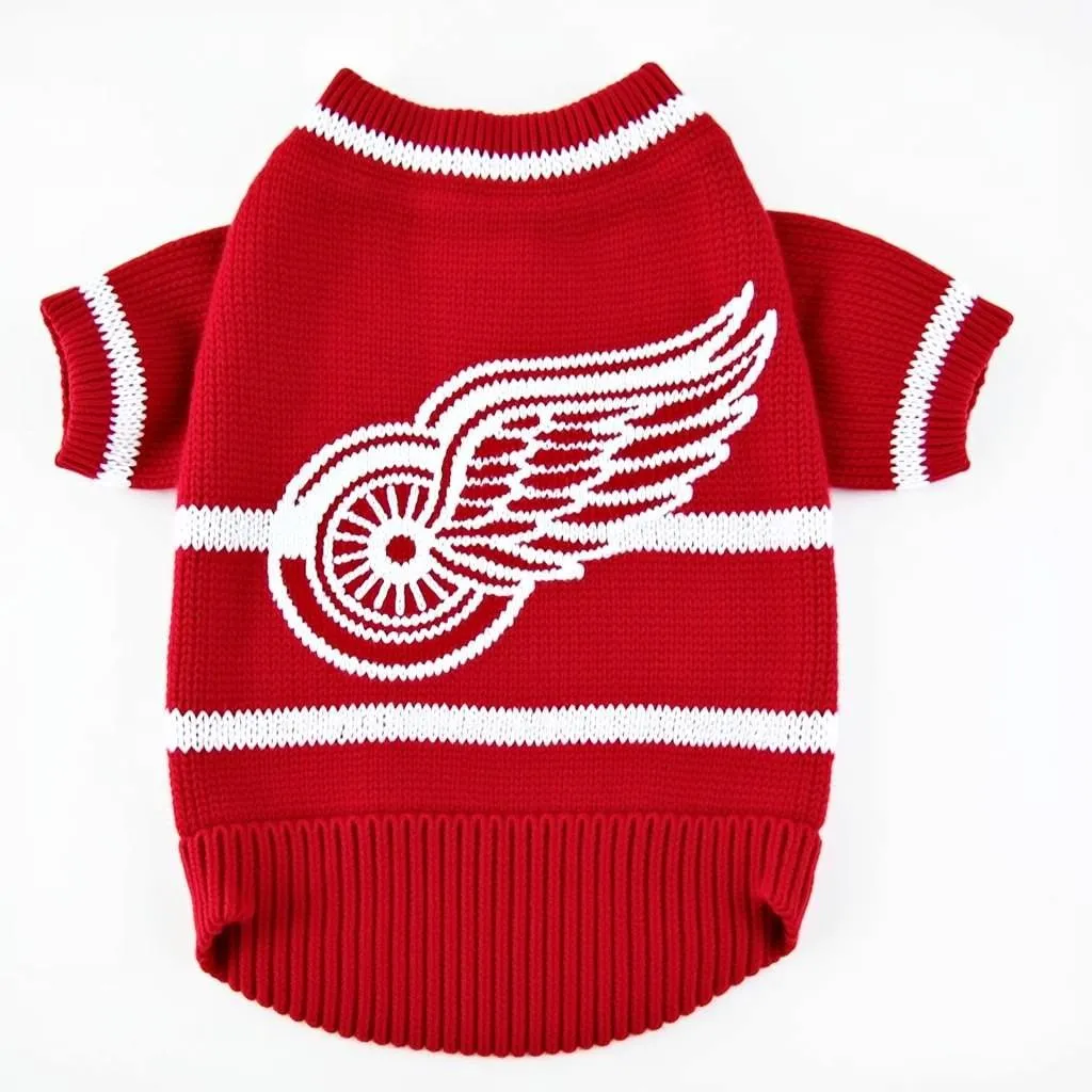 Classic Knit Detroit Red Wings Dog Sweater for Small Dogs