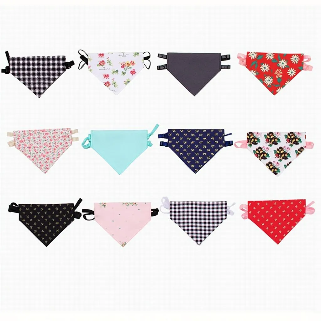 Different Styles of Clip-On Dog Bandanas