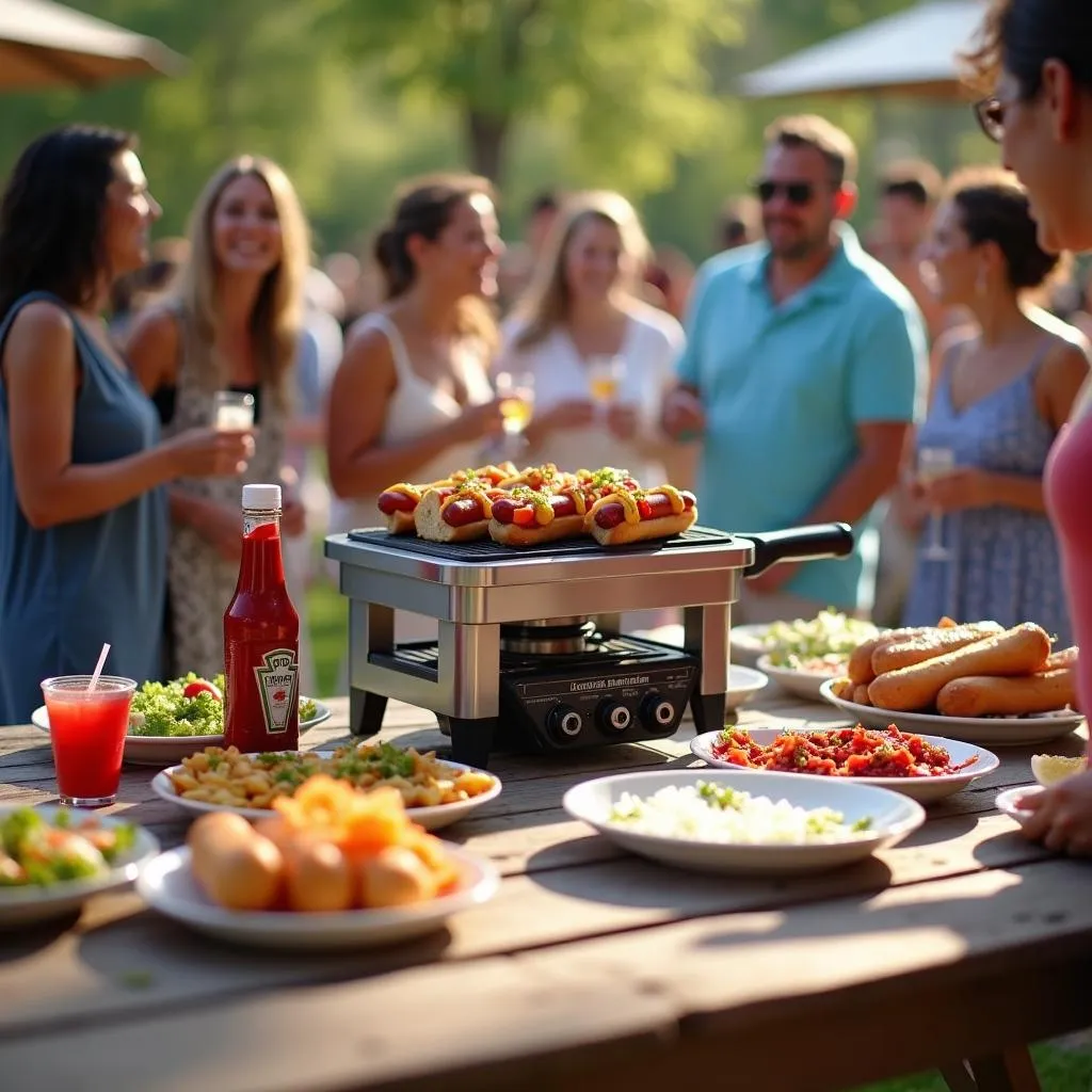 Commercial Hot Dog Cooker Setup