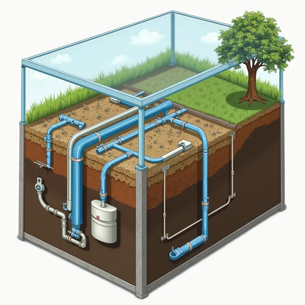 Composting septic tank for dog kennel