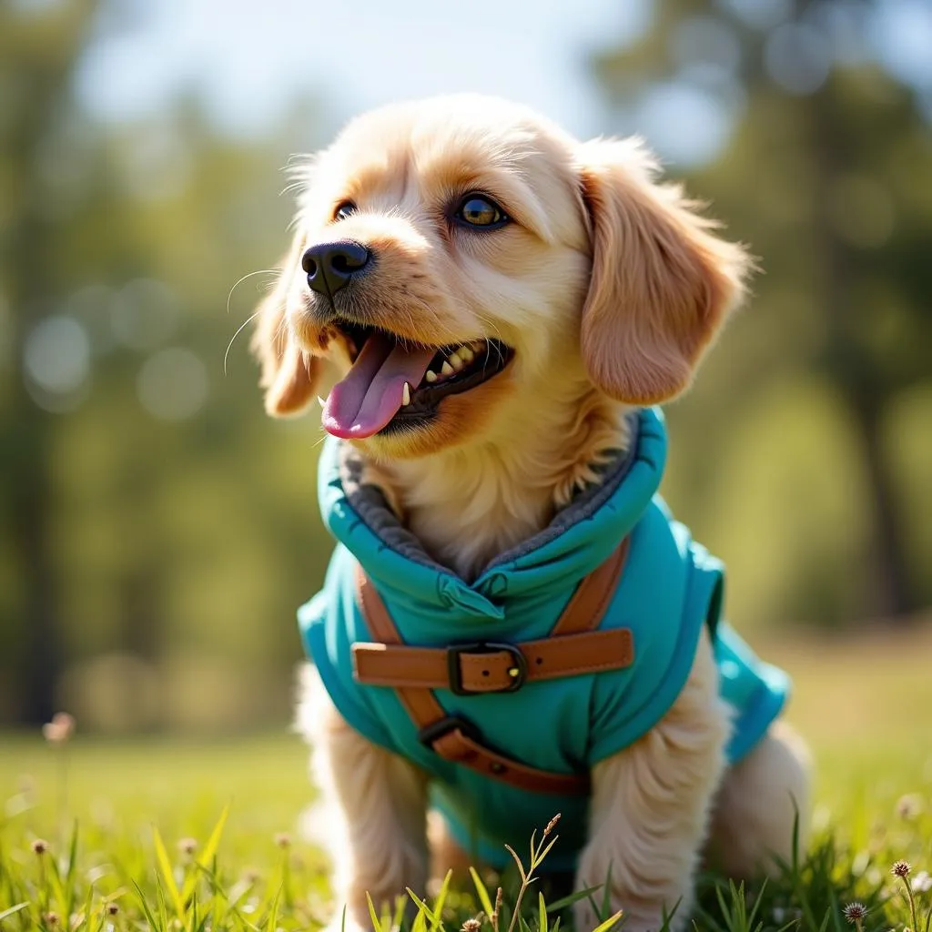 Cooling coat for dog in summer heat