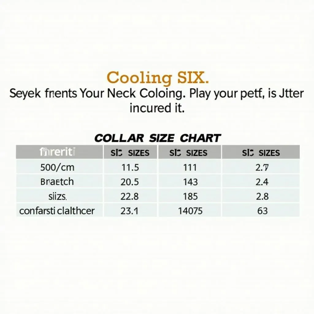 Cooling collar size chart for dogs