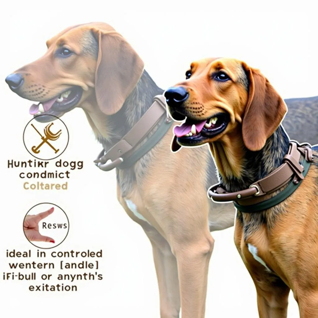 Coonhound dog wearing a hunting collar with a handle