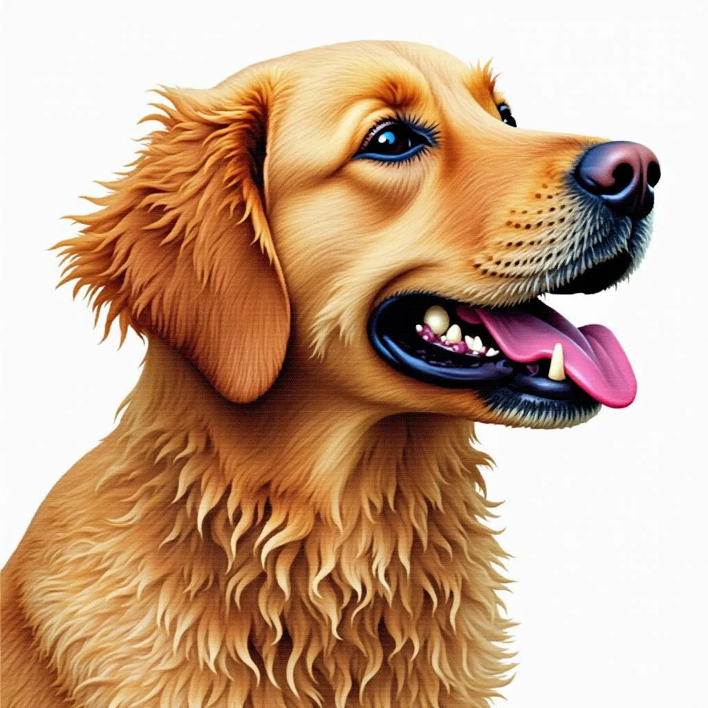 Cross Stitch Dog Pattern Example: A Golden Retriever