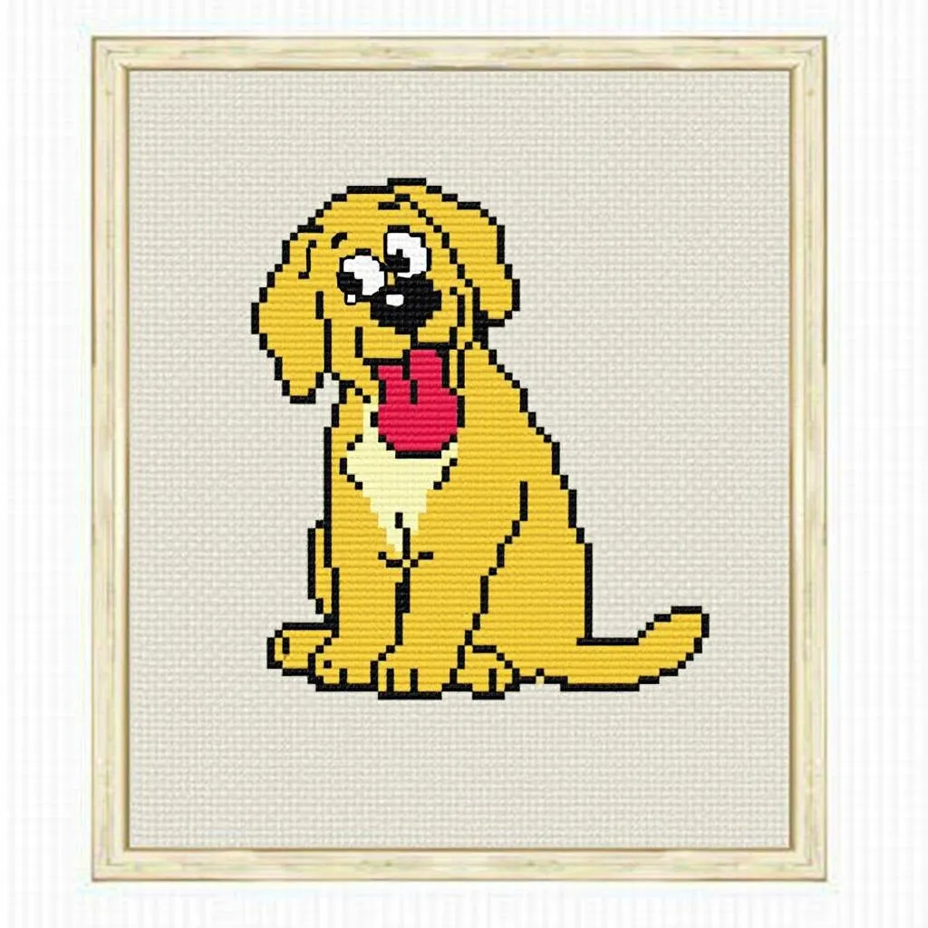 Cross Stitch Dog Pattern Example: A Labrador Retriever