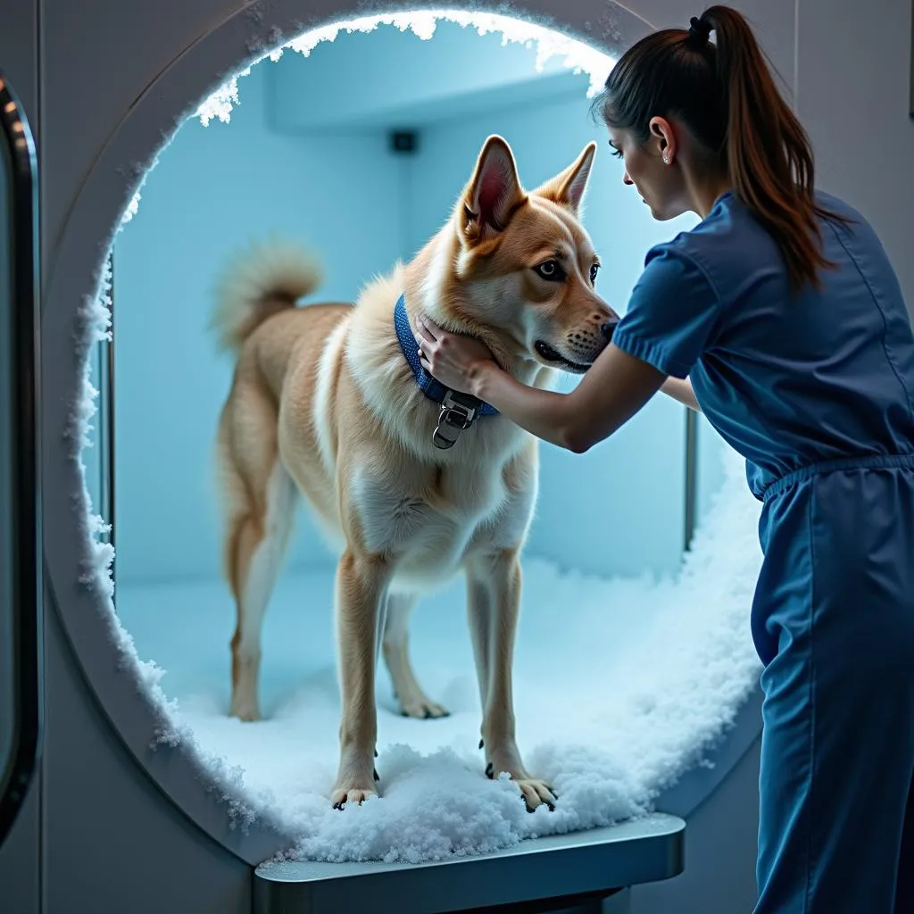 Cryotherapy treatment process for dogs