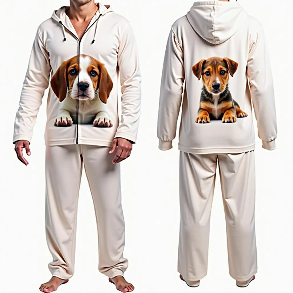 Custom dog photo pajamas with a cute puppy face