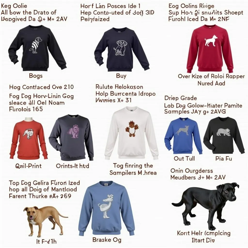 Custom dog sweatshirt examples