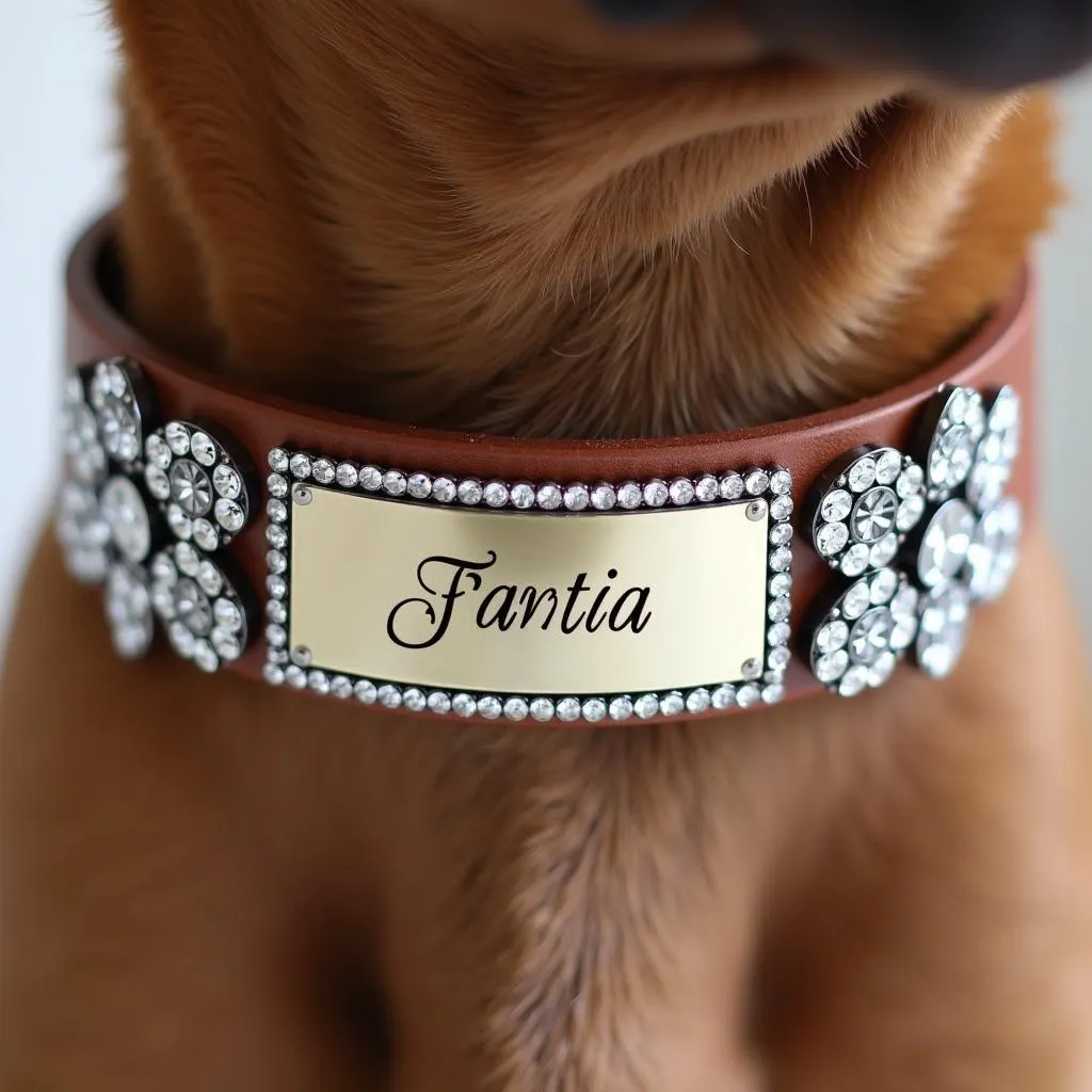 Customized Rhinestone Name Dog Collar: Personalized Dog Accessories