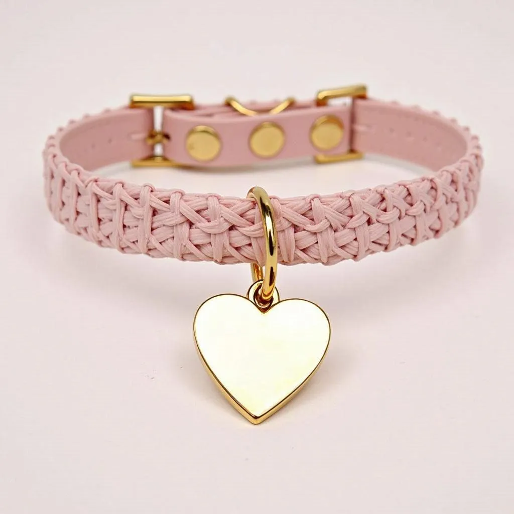 Heart-Shaped Pendant Dog Collar for Small Breed