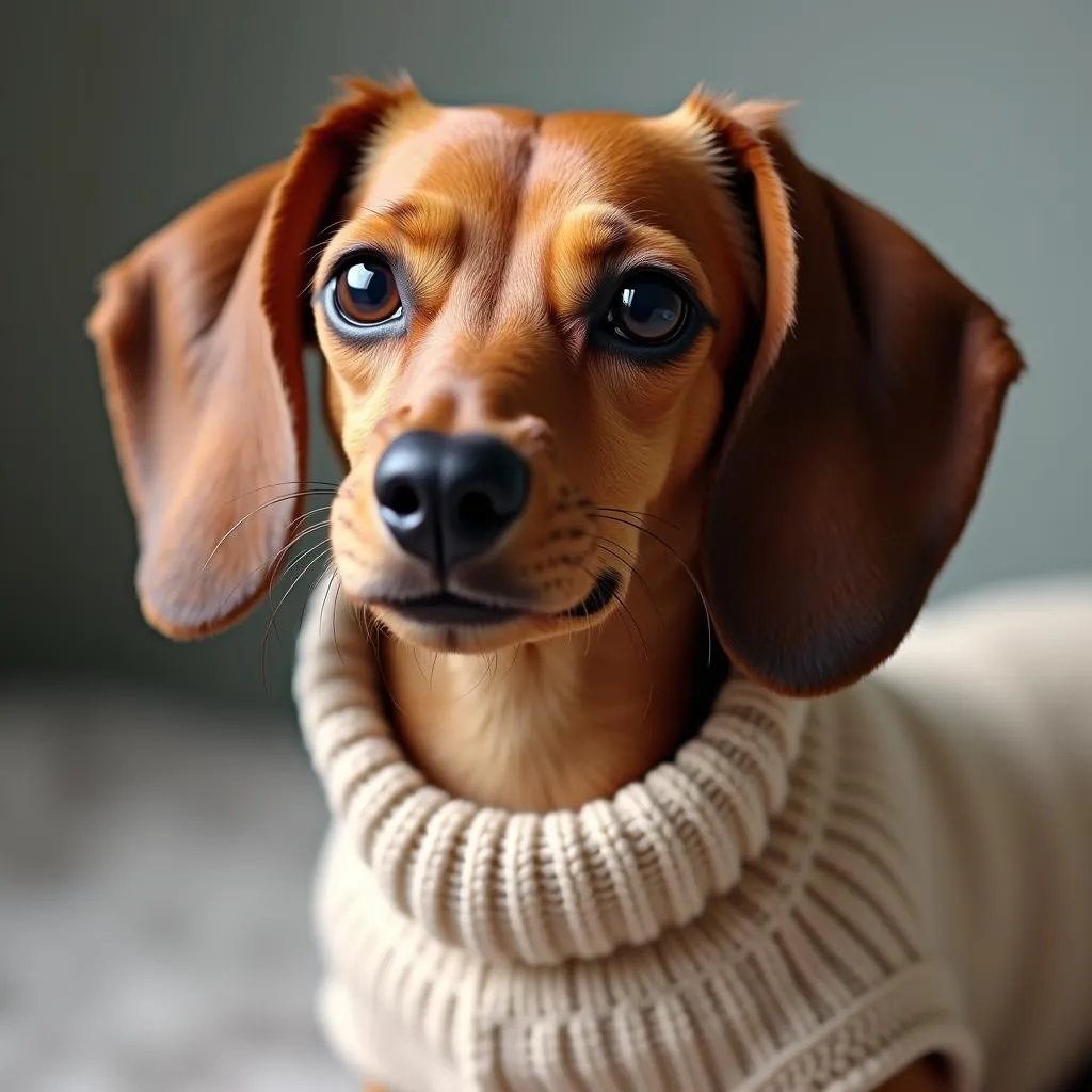 Dachshund sweater for a mini dachshund