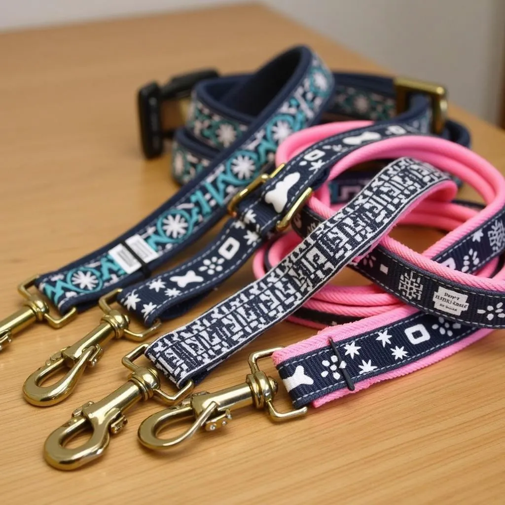 Matching Designer Dog Collars and Leashes