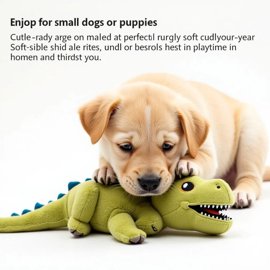 Plush dinosaur dog toy for puppy