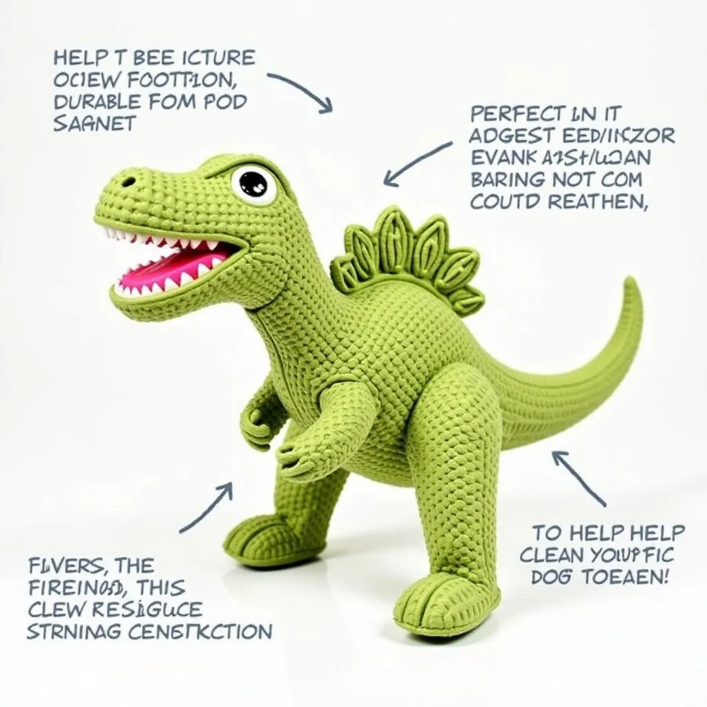 Chew-Resistant Dinosaur Dog Toy