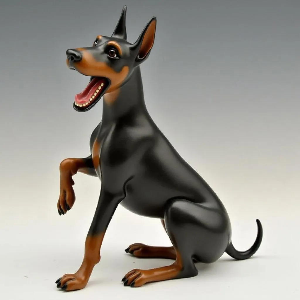 Resin Doberman dog statue figurine