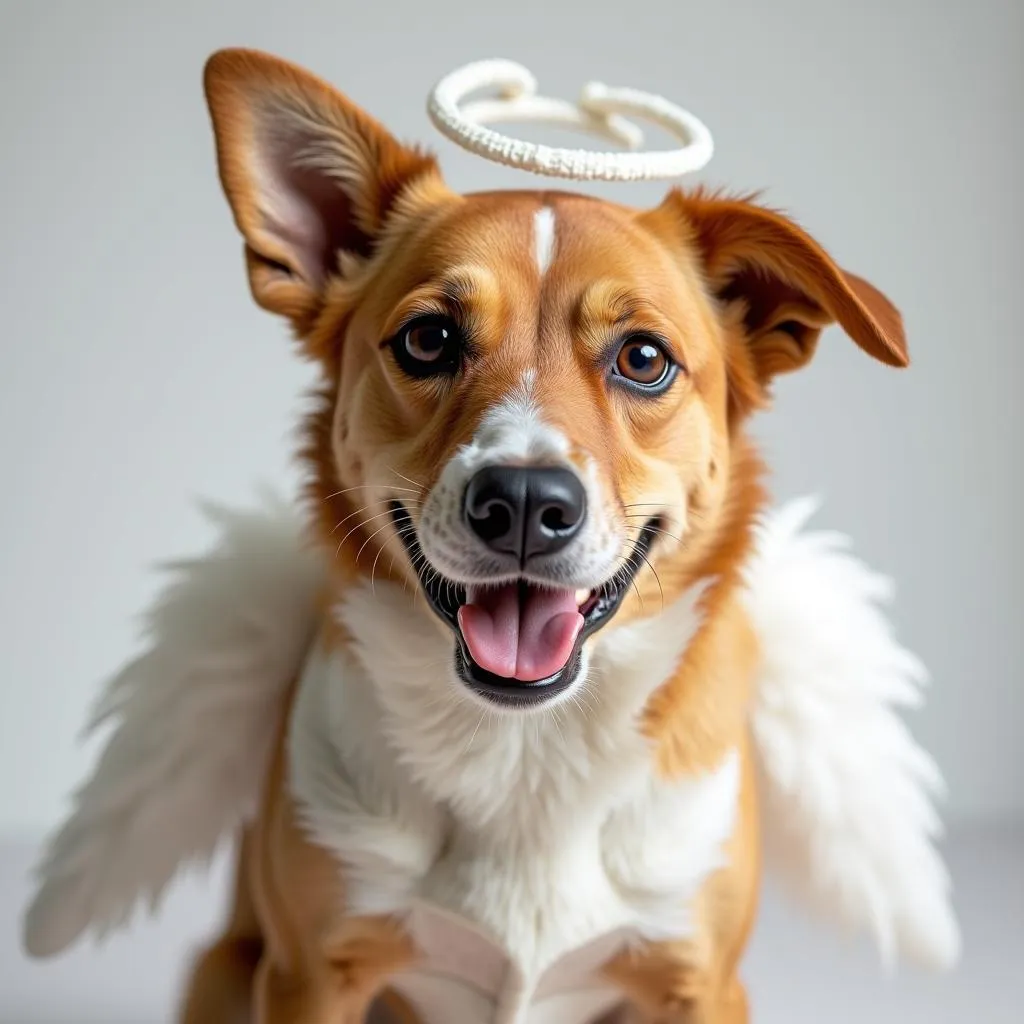 Dog Angel Costume with White Wings