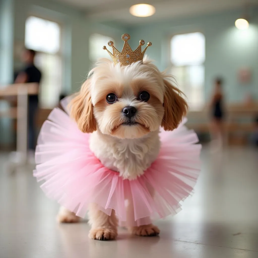 Dog ballet costume for small breeds