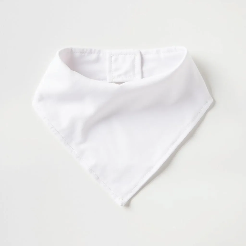 Plain white dog bandana blank