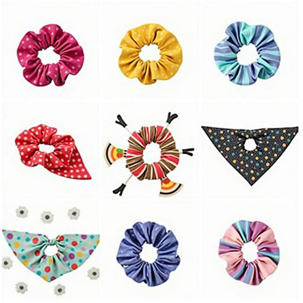 Dog Bandana Scrunchies in a Variety of Colors and Patterns