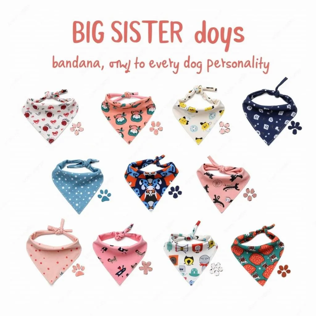 Dog bandanas big sister collection