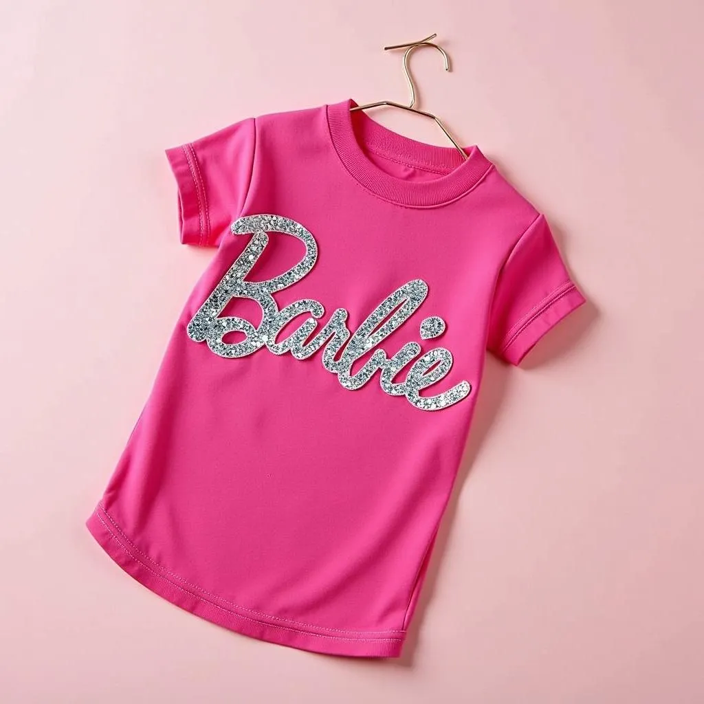 Dog Barbie shirt with pink and sparkly design