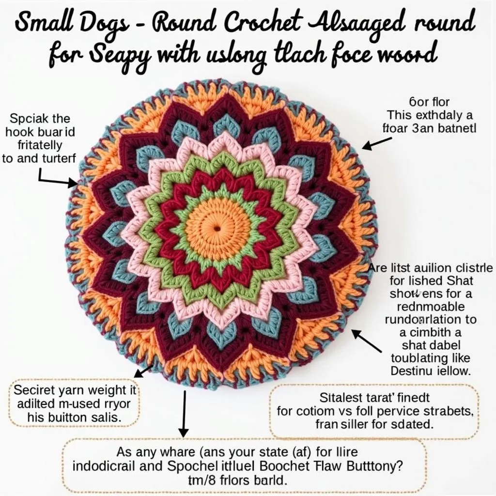 Round Crochet Dog Bed Pattern for Small Dogs