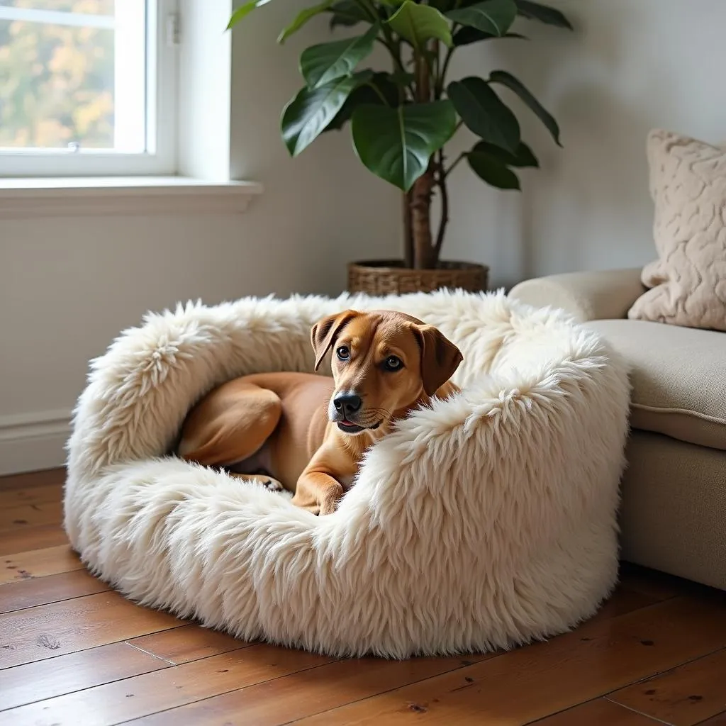 Give your dog their own comfortable space with a dog bed.