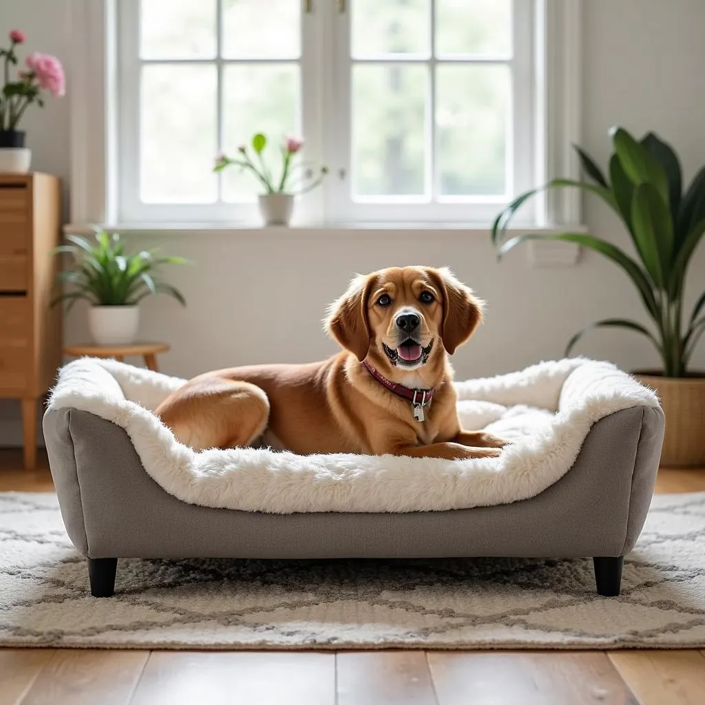 Dog bed on legs for maximum comfort and style