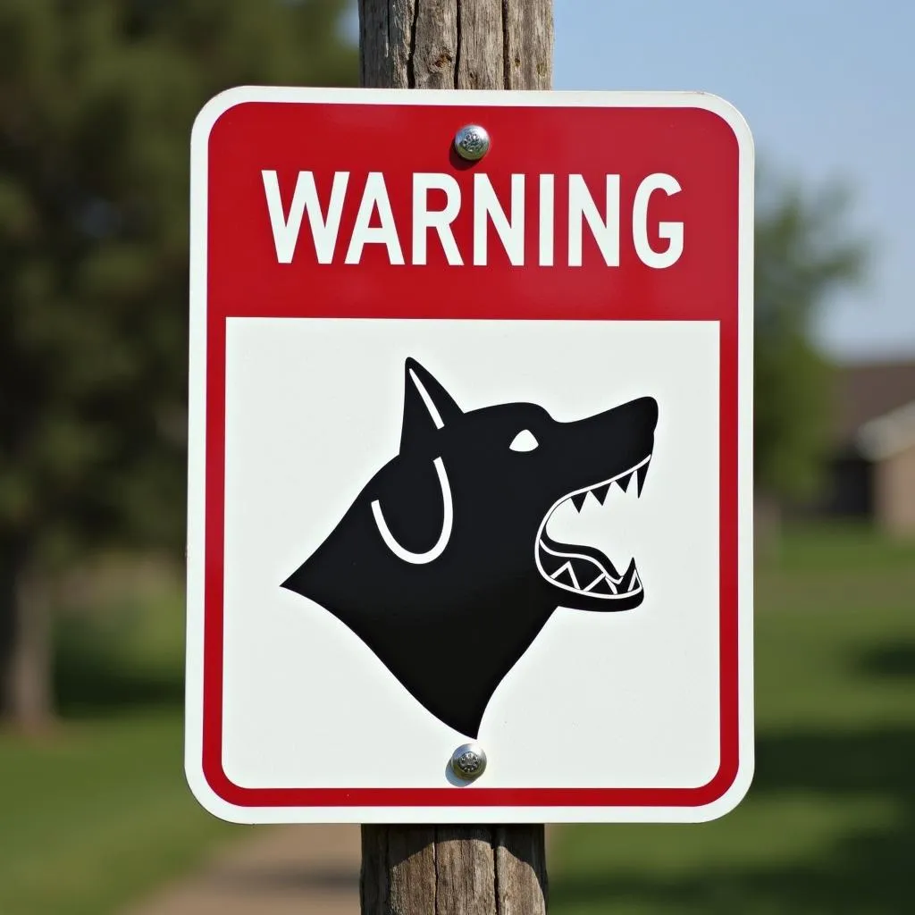 Dog warning sign