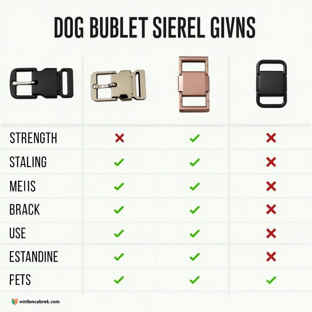 Different types of dog belt buckles