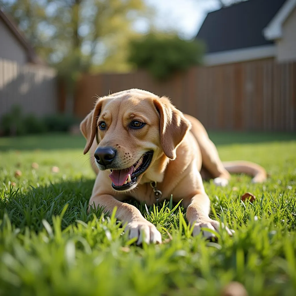 Dog bites neighbor in yard