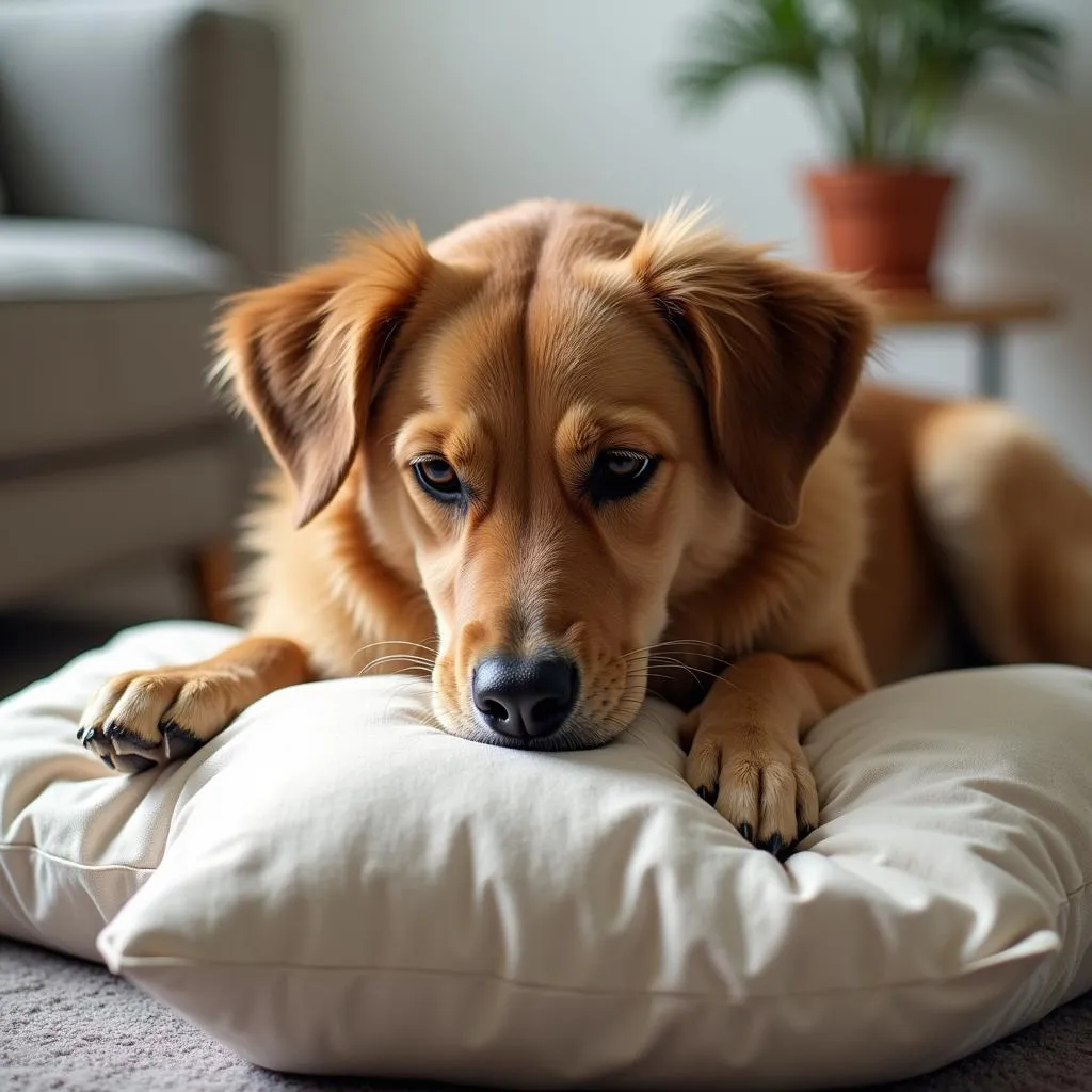 Dog chewing pillow for comfort and security