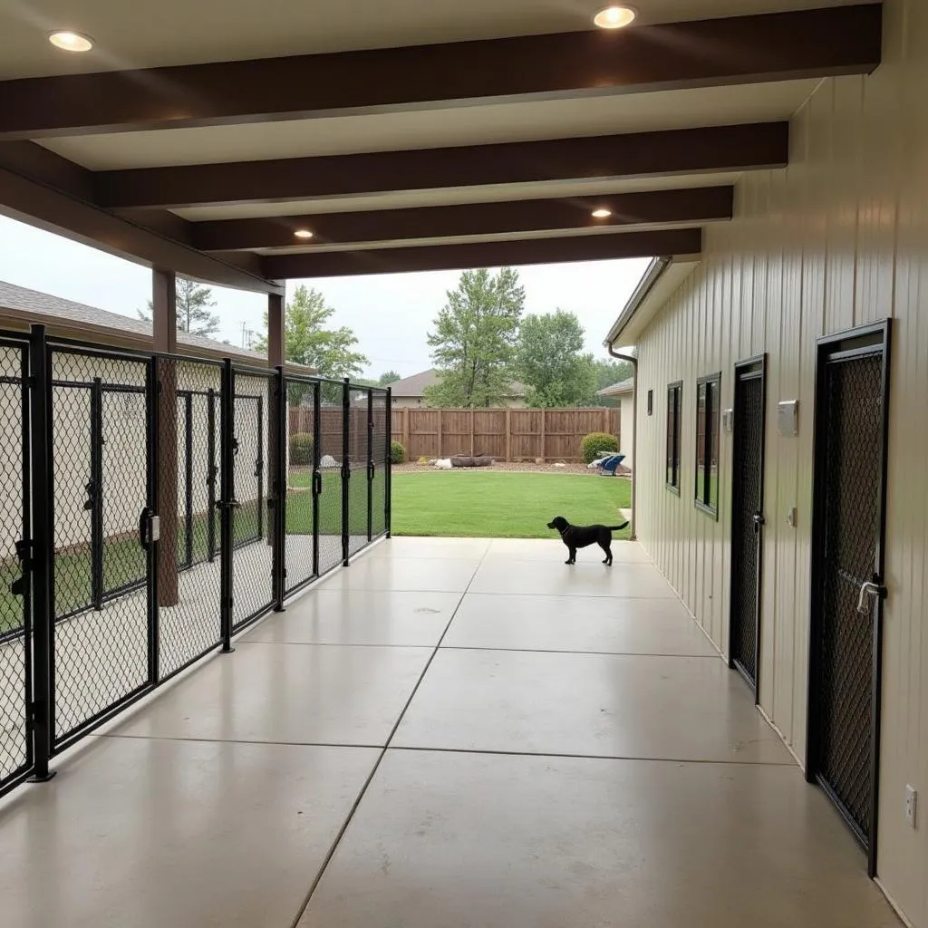 A spacious and comfortable kennel area at a dog boarding facility in Euless, TX.