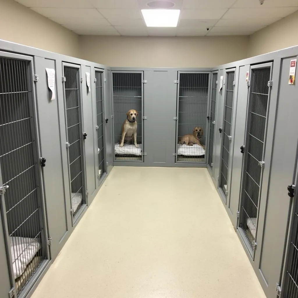 Dog boarding kennel in Liverpool, NY with clean and sanitized kennels