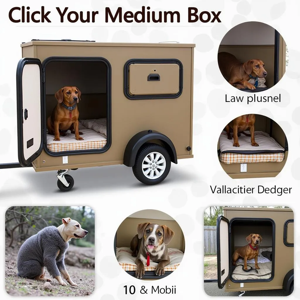 A medium-sized dog enjoys the comfort and safety of a dog box trailer while on a road trip