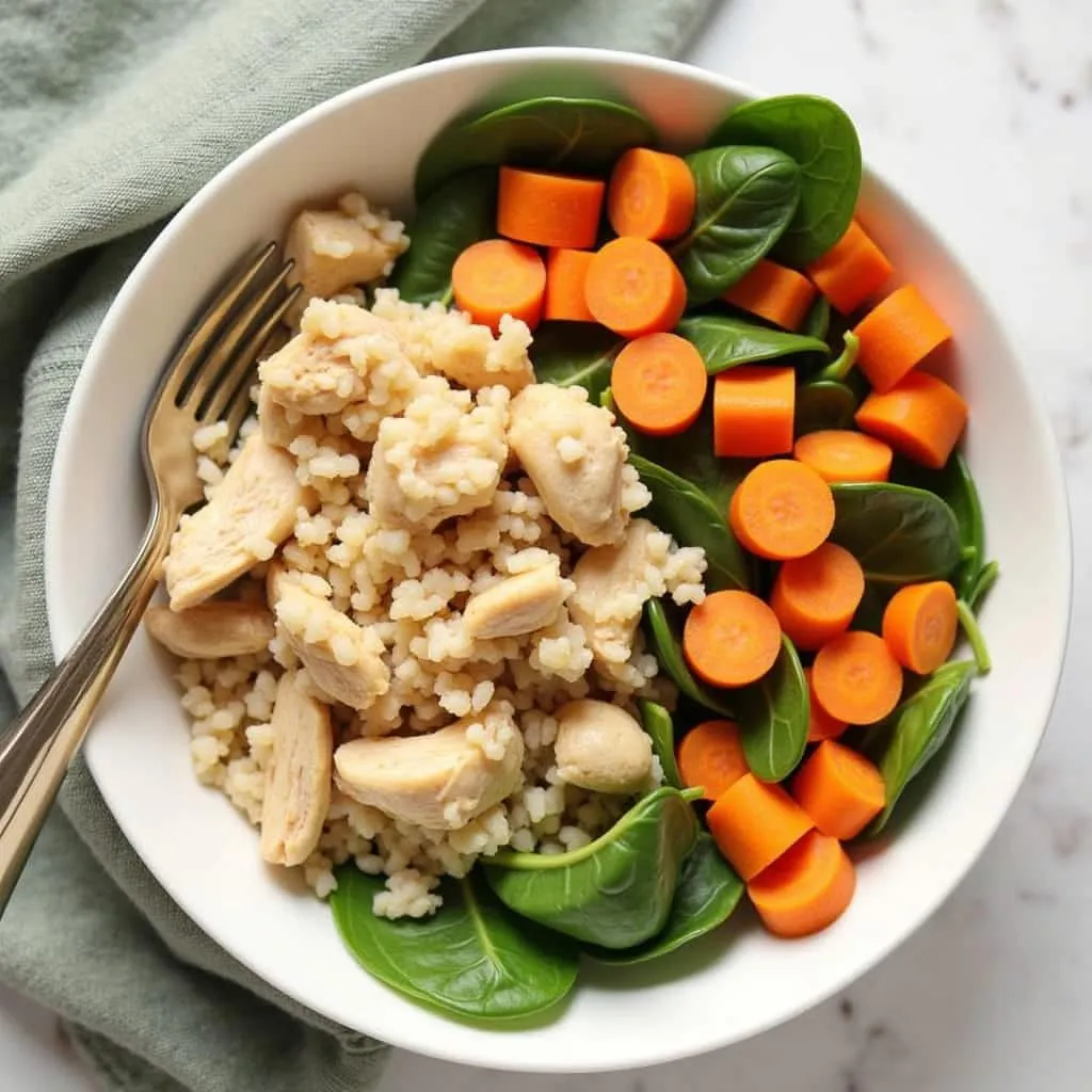 Healthy-Dog-Breakfast-Bowl-with-Chicken-Rice-and-Veggies