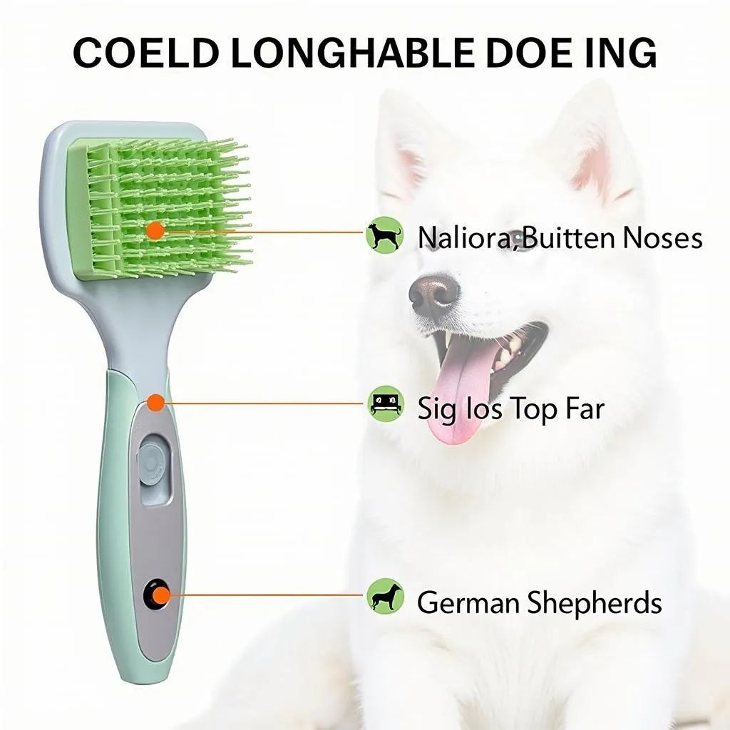 Self-cleaning dog brush for long-haired dogs