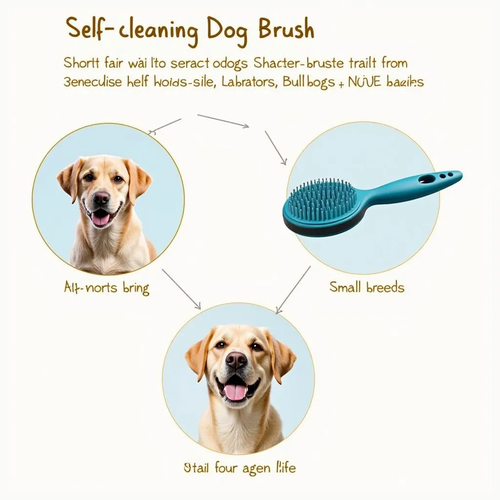 Self-cleaning dog brush for short-haired dogs