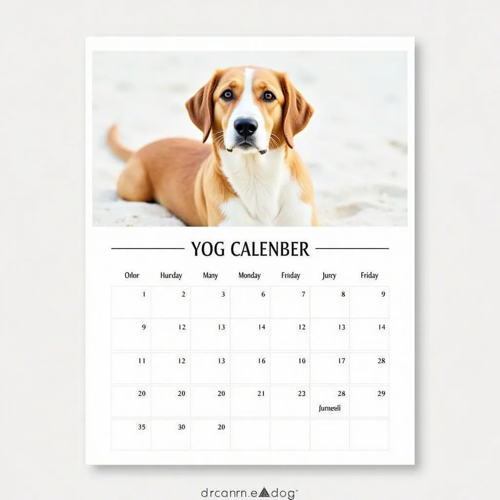 Free printable dog calendar template for 2024