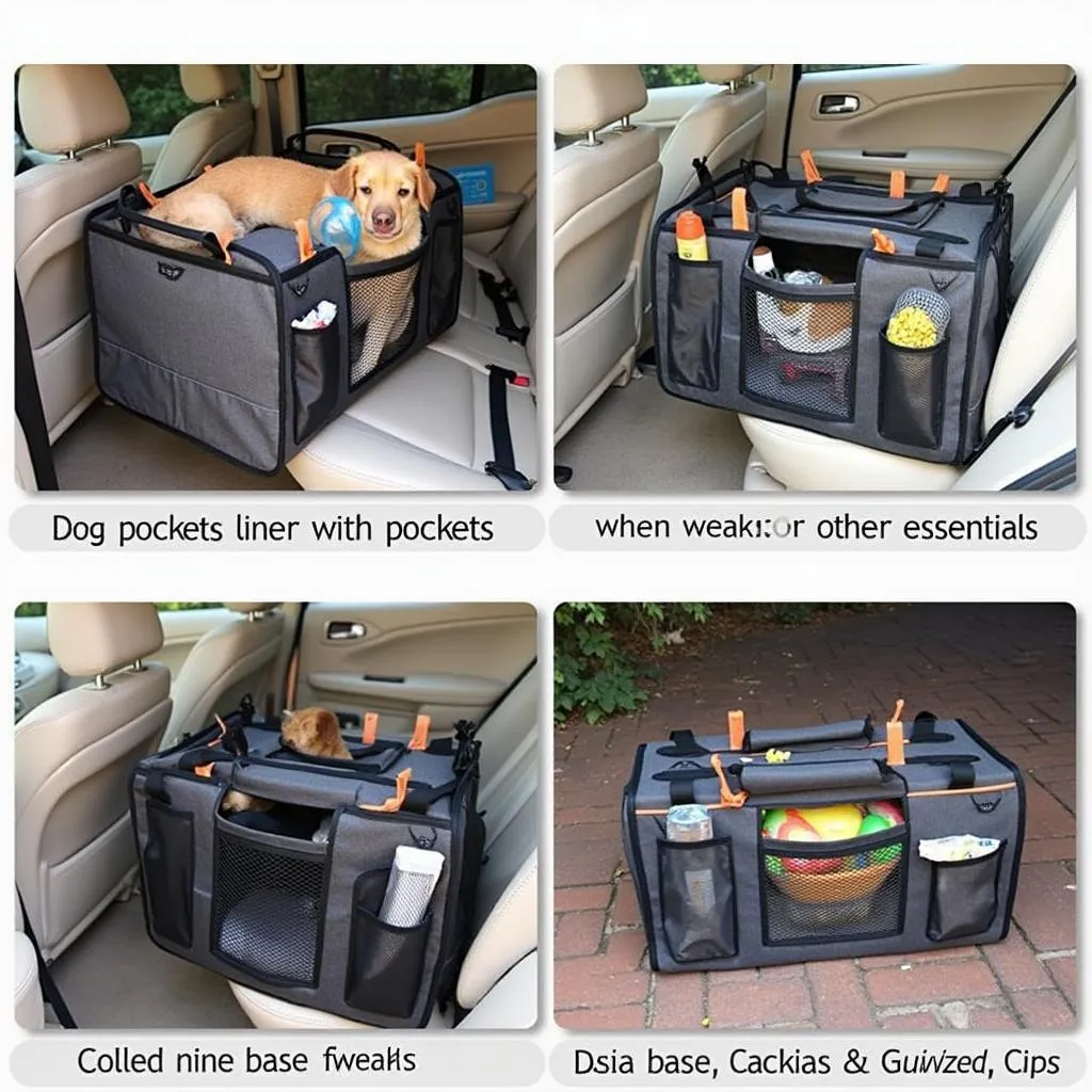 Dog cargo liner with pockets