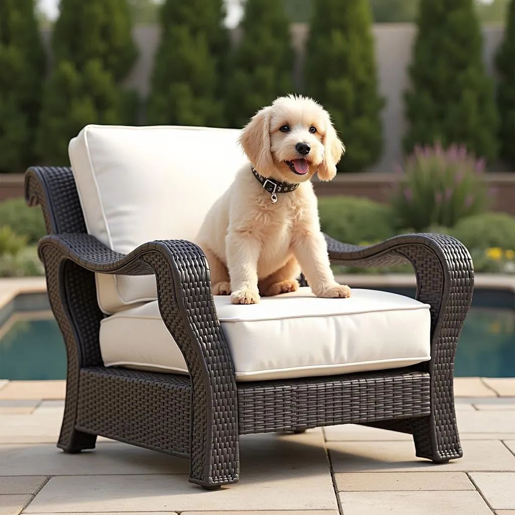 Stylish dog chair for patio