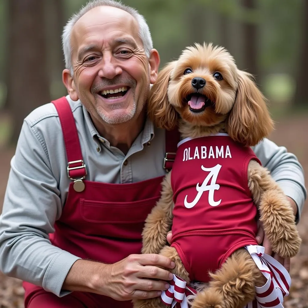 Custom Alabama Dog Cheerleader Outfit with Personalized Details